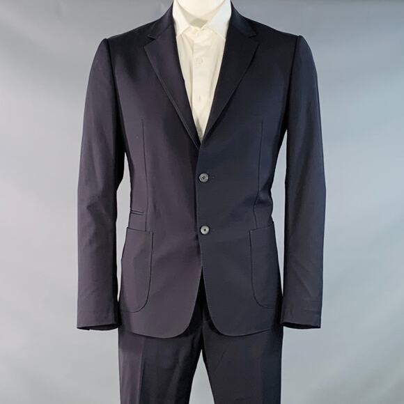 Z ZEGNA Size 42 Regular Navy Wool Notch Lapel Suit - Picture 1 of 14